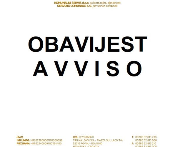 Orario lavorativo della discarica edile "Turnina" durante le festivita'